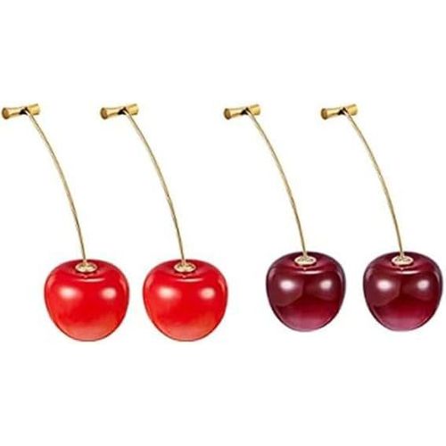 Kal-2 Paires De Boucles D¿Oreilles Cherry Dangle, Boucles D'oreilles Cerise Douce, Boucles D'oreilles Cerises Mignonnes 3d Cerise Pendantes, Boucles D'oreilles All-Match Pour Femmes