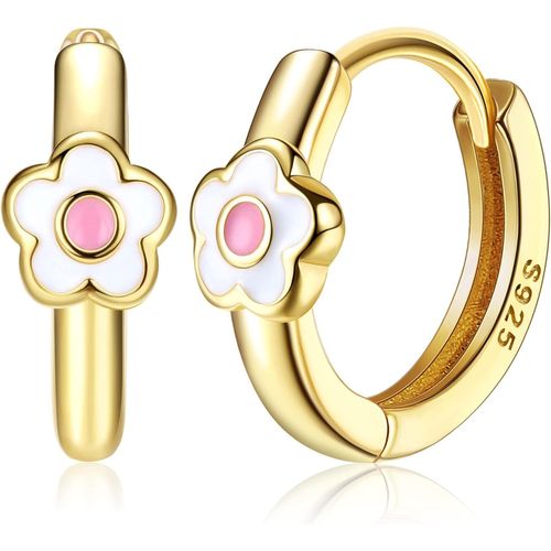 Kal-Daisy Créoles Femmes Sensibilité Et Légèreté Chez Les Filles 18k Plaqué Or Daisy Boucles D'oreilles Jolie Petite En Or Cartilagineux Pour Les Filles