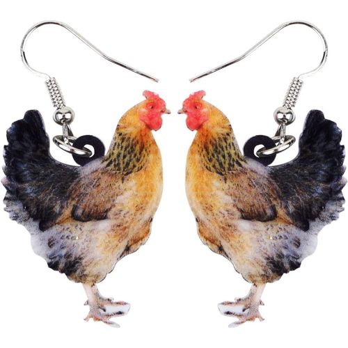 Kal-Cute Poulet Poule Coq Boucles D'oreilles Acryliques Bijoux Arborants Pour Femmes Filles Drôles Cadeaux De Fête