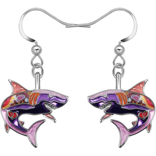 Kal-Boucles D'oreilles Requin En Émail Baleine Meduse Dauphin Pieuvre Boucles D'oreilles Femmes Filles Animaux Océan Cadeaux D'été