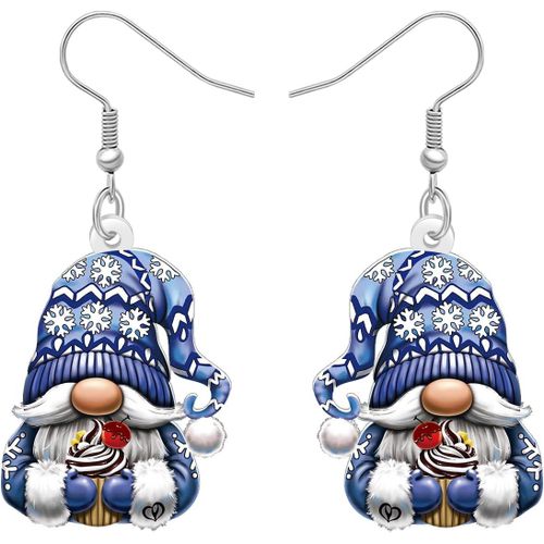 Kal-Mignon Noël Nain Boucles D'oreilles Dangerous Winter Nain Femme Cadeau Hypoallergénique Vacances Bijoux Nain Charme