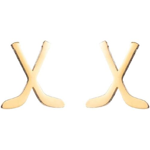 Kal-Boucles D'oreilles À Tige Minimalistes En Forme De Crosse De Hockey Sur Glace Pour Femmes, Filles, Hommes Et Femmes, En Acier Inoxydable