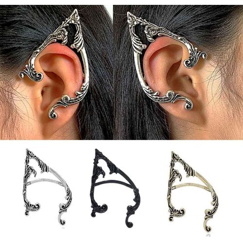 Kal-1 Paire De Vintage Genie Boucles D'oreilles Piercing Boucles D'oreilles Sac D'escalade Boucles D'oreilles Gothique Exagéré (Noir)