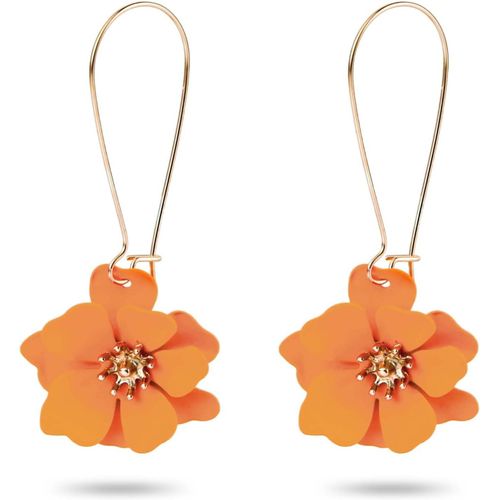 Kal-Boucles D'oreilles Pendantes Forme Fleur, Boucles D'oreilles Pendantes Forme Pétale Fleur Boucles D'oreilles Fée Marguerite Femme Bijoux Mariage Bohème Noël Saint-Valentin
