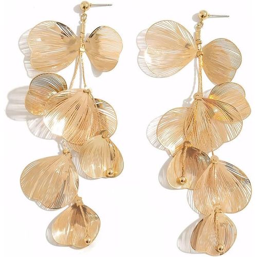 Kal-Boucles D'oreilles Femme Boucle D'oreille Fleur Boucles D'oreilles En Métal Ajouré Brindille Texturée Décoration Tendances Mode Accessoires