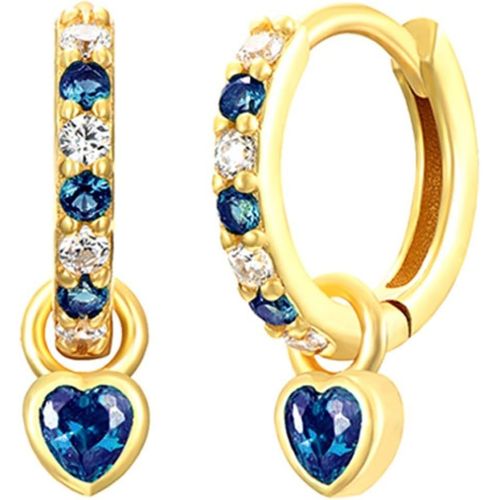 Kal-Boucles D'oreilles Cercle Or Pour Les Femmes Boucles D'oreilles Vertes Avec Vert Coeur Goutte Or Plaqué Boucles D'oreilles Dorées Hypoallergénique Cubique Zircon Pendule Vert Bijoux Pour Filles