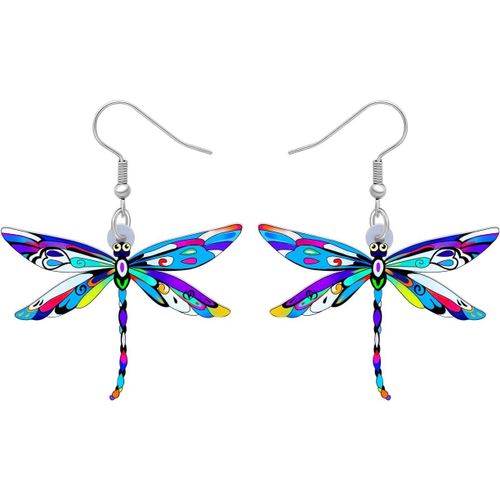 Kal-Acrylique Boucles D'oreilles Libellule Insecte Suspension Drop L'été Bijoux Mode Cadeau Libellule Pour Femme Fille Charme