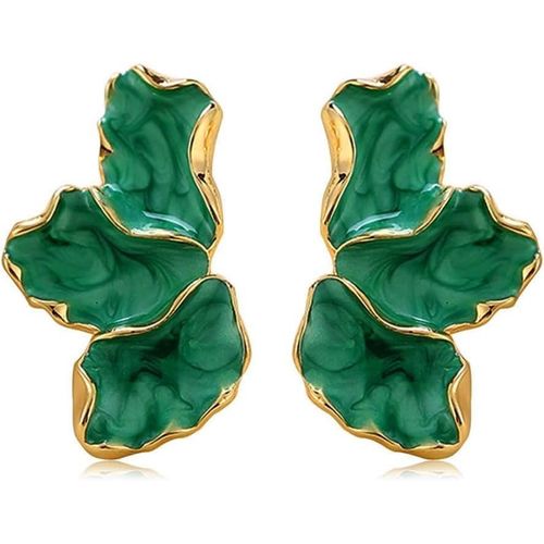 Kal-Boucles D'oreilles Mori Rétro Simple Tempérament Irrégulier Pétales Colorés Boucles D'oreilles Mode Accessoires Bijoux Pour Femmes