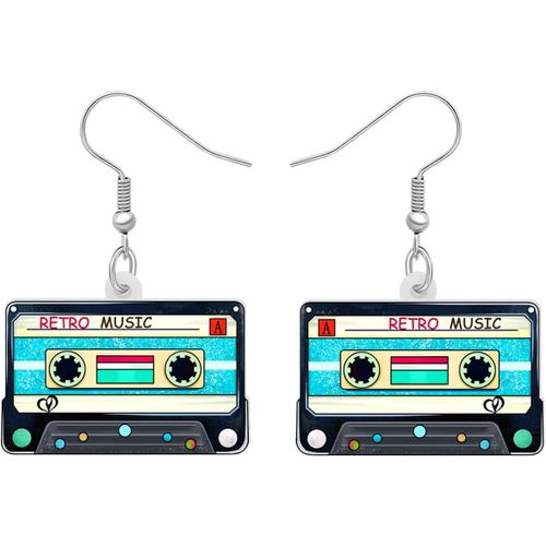 Kal-Boucles D'oreilles Vintage En Acrylique Pendantes À Thème Vintage Cadeaux Pour Femme Fille Et Boucles D'oreilles C?urs Nostalgiques
