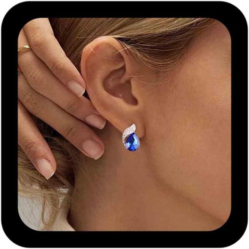 Kal-Boucles D'oreilles Vintage Cristal D'émeraude Forme Goutte Boucles D'oreilles Cristal D'émeraude Boucles D'oreilles Forme Goutte D'eau D'oreilles Géométriques Or Pour Femmes Et Filles (Vert)