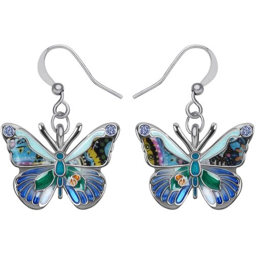 Kal-Boucles D'oreilles Pendantes Goutte En Émail Alliage Mignon Papillon Cadeaux Pour Les Femmes Insecte Bijoux Nouveauté Charms Accessoires