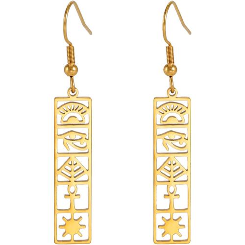 Kal-Boucles D'oreilles Égyptiennes Pour Femme En Acier Inoxydable Ankh Croix ?il D'horus Symbole Égyptien Boucles D'oreilles Pendantes Amulette Bijoux