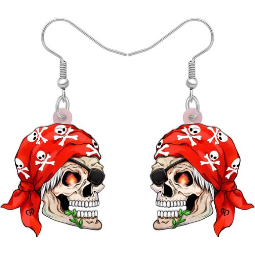 Kal-Halloween Pirate Tête De Mort Boucles D'oreilles Crossbones Bijoux Pour Femme Fille Skull Accessoire Charms