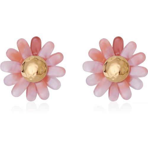 Kal-Buemmr Boucles D'oreilles Pendantes En Forme De Fleur En Résine Crochet Plaqué Or 18 Carats Boucles D'oreilles Pétales Rétro Fleur Exagérée Boucles D'oreilles Pendantes Personnalisées Élégantes