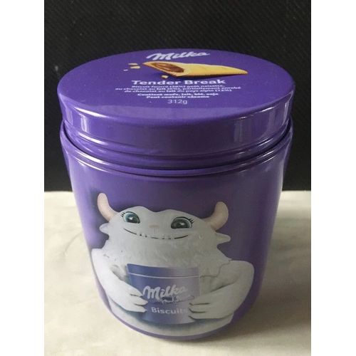 Grande boîte de rangement pour biscuits milka - métal