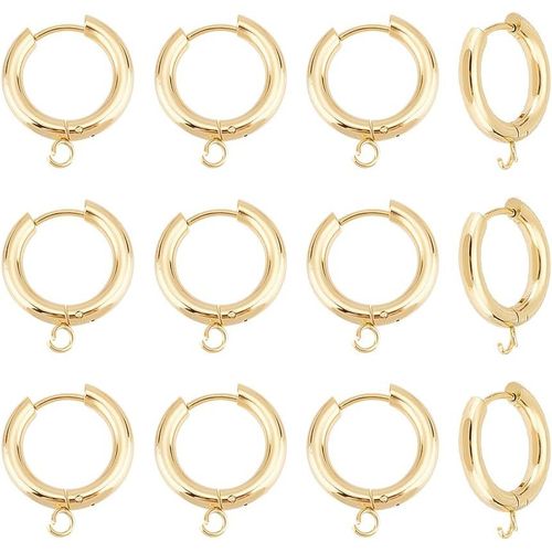 Kal-12 Pcs 20mm Créoles Doré Acier Inoxydable Boucles D'oreilles Ouvertes