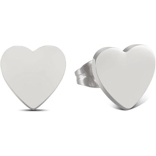 Kal-Boucles D'oreilles Coeur Femme - Acier Inoxydable Hypoallergénique - Boîte Cadeau Incluse I Boucles D'oreilles Coeur En Or - Argent - Or Rose
