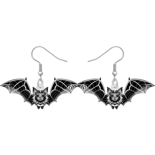 Kal-Boucles D'oreilles En Acrylique Halloween Chauve-Souris Colorée Vampire Pour Femmes Filles Boucles D'oreilles À Pendantes Mignon Bijoux Cadeaux Pour Festivals Décoration