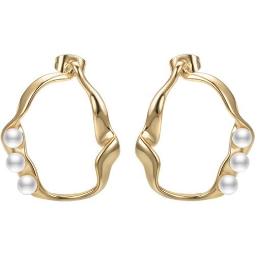 Kal-Boucle D'oreille Coeur Femme Plaqué Or/Argent Boucles D'oreilles Pendantes Longues En Acier Piercing Bijoux