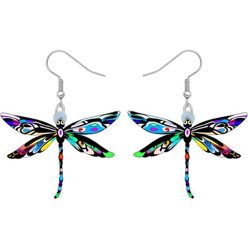Kal-Boucles D'oreilles Libellule En Acrylique Insectes Pendants Bijoux D'été Libellule Cadeaux Pour Femmes Filles Charms