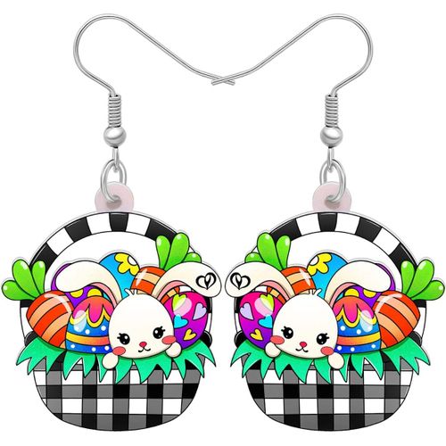 Kal-Acrylique Boucles D'oreilles De Pâques Lapin Dangle Bijoux Pour Femme Filles Charm Cadeaux De Pâques
