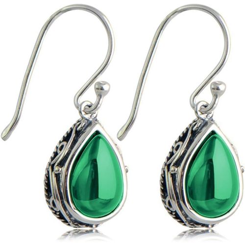 Kal-Boucles D'oreilles Pendantes Pour Femmes Avec Pierres De Couleurs Chaine D'oreille Chaîne Cadeau Bijoux Avec Minimaliste Argent Hypoallergénique