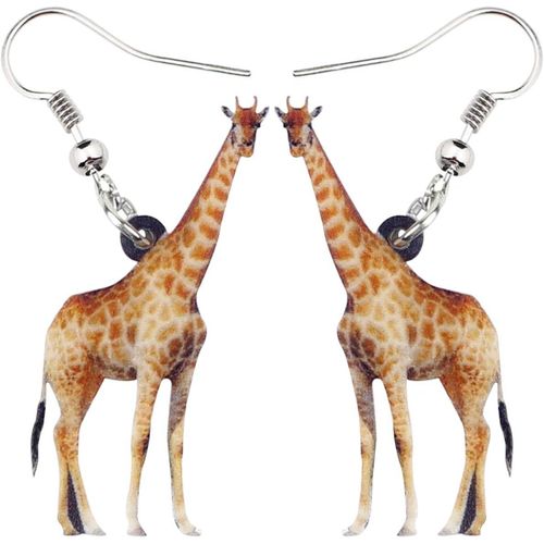 Kal-Boucles D'oreilles Pendantes En Acrylique Avec Motif De Girafe - Bijoux Pour Femmes Et Filles - Cadeau Délicat