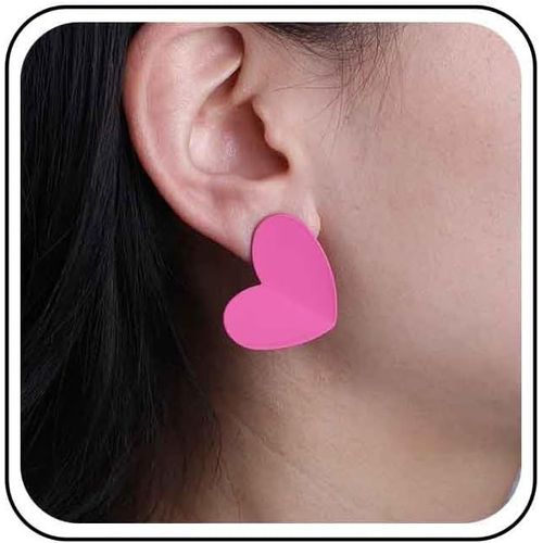 Kal-Boucles D'oreilles Coeur Jaune Boho Boucles D'oreilles Coeur Acrylique Boucles D'oreilles Coeur Résine Couleur Bonbon Boucles D'oreilles Grand Coeur Boucles D'oreilles Coeur Minimaliste Boucles