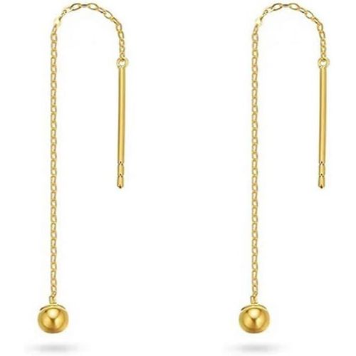 Kal-Threader Boucles D'oreilles Pendantes En Argent Sterling S925 Avec Petites Boules De 2 Mm - Longue Chaîne - Minimalisme - Hypoallergénique - Cadeau De Noël Ou D'anniversaire