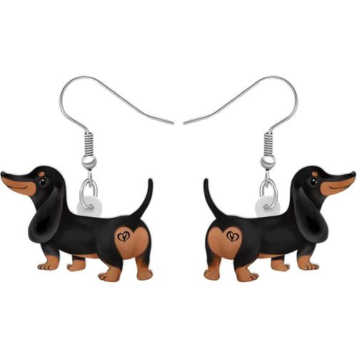 Kal-Boucles D'oreilles Acrylique Teckel Pendants D'oreilles Anime Chiot Animaux Bijoux Cadeaux Pour Femmes Filles Enfants Amoureux Chiens Charms