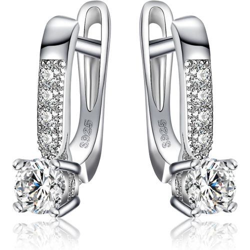 Kal-1ct Créoles Boucles D'oreilles Zircon Cubique Sterling Argent 925 Pour Femme, Plaqué Or Jaune Plaqué Or Rose Boucles D'oreilles Pierre, Ensemble Parure De Bijoux Cadeau Anniversaire