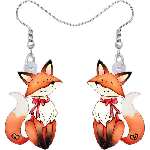 Kal-Acrylique Anime Renard Boucles D'oreilles Animaux Pendants D'oreilles Bijoux Mode Pour Femmes Filles Enfants Charms