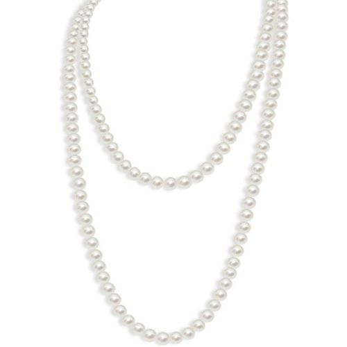 Kal-1 Pcs Collier Perle De Perle Flapper Pendentif Chaine Collier Chaîne De Blanc Nacré Bijoux Des Année 1920 Cadeau Parfait Pour Femme Et Fille