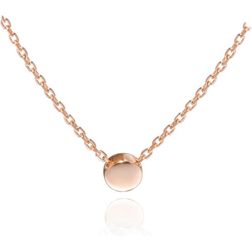 Kal-Femmes Collier Délicat Cercle Argent 925 Plaqué Or Collier Minimaliste Avec Pendentif Disque Rond Design