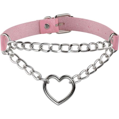 Kal-Pu Cuir Punk Colliers Ras Du Cou Cercle/Coeur Charme Collier Réglable Collier Pour Les Femmes