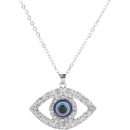 Kal-Chaîne Avec Pendentif Contre Le Mauvais ?il, Mauvais ?il Collier, Collier Cristal Oeil Turc De Nazar, Saphir Résine Oeil Bleu Pendentif Pierre, Pour Filles Femme Cadeau, Argent