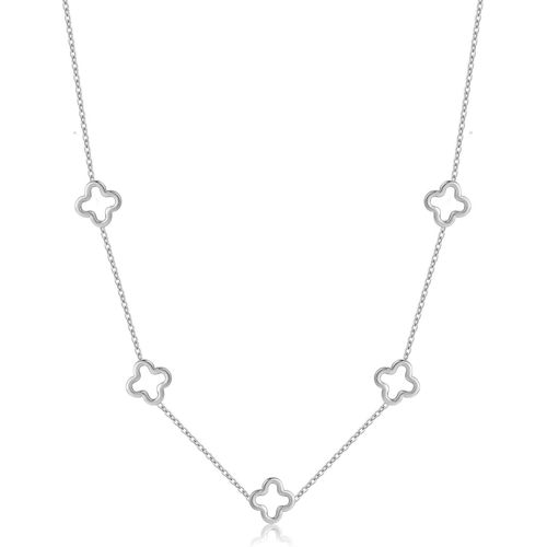 Kal-Collier En Or Argent Avec Trèfle À Quatre Feuilles Pendentif En Trèfle En Zircone Cubique Collier Pour Femme En Acier Inoxydable Plaqué Or 18 Carats Pendentif Porte-Bonheur À 4 Feuilles Bijoux