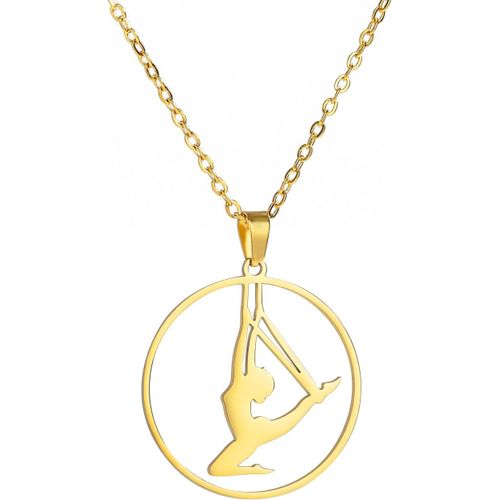 Kal-Collier De Gymnastique Rythmique En Acier Inoxydable Avec Pendentif Pour Filles