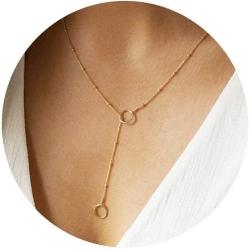 Kal-Collier Sautoir Plaqué Or Pendentif Long Doré Pour Femme Ma Fille Bijoux Fantaisie Bohème Collier En Y De Perle Strass Coeur Or Avec Chaînes Pendentif Idee Cadeau Anniversaire Ado Fille