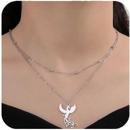 Kal-Collier Phoenix Pour Femmes Collier Pendentif Oiseau De Feu Phoenix En Acier Inoxydable Pour Hommes Cadeaux De Bijoux Tendance