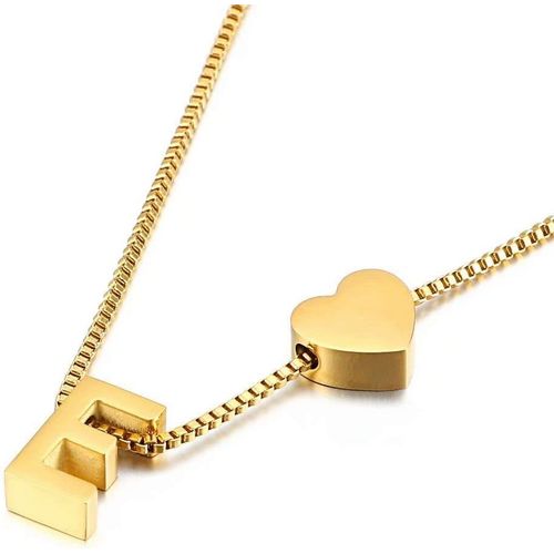 Kal-Collier À Pendentif Initiale En Or, Pendentif Exquis Lettre A-Z Personnalisébijoux Féminins Minimalistes Collier Lettre A-Z