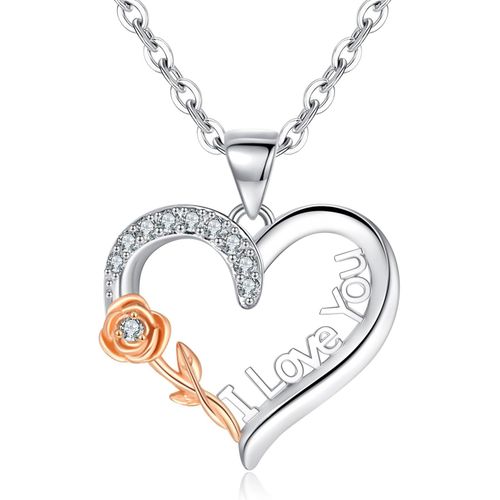 Kal-Collier Femme Collier Infini Coeurargent Sterling 925 Collier Avec 5a Blanc/Rouge Zircone Cubiquecadeaux Bijoux Pour Ellenoël Anniversaire Saint Valentin Fête Des Mères