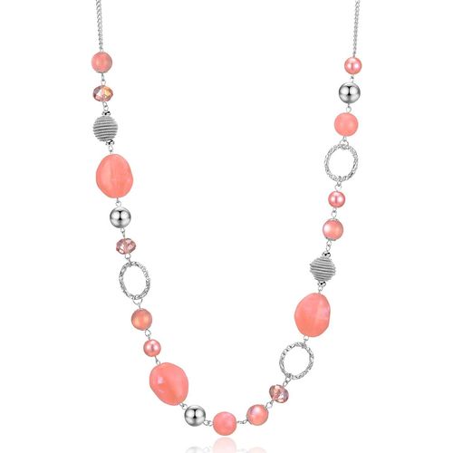 Kal-Collier De Perles Long En Argent - Collier Boheme Avec Des Cristaux Et Des Perles En Pierre Naturelle Bijoux Fantaisie - Belle Idée De Cadeau De Fête Des Mères