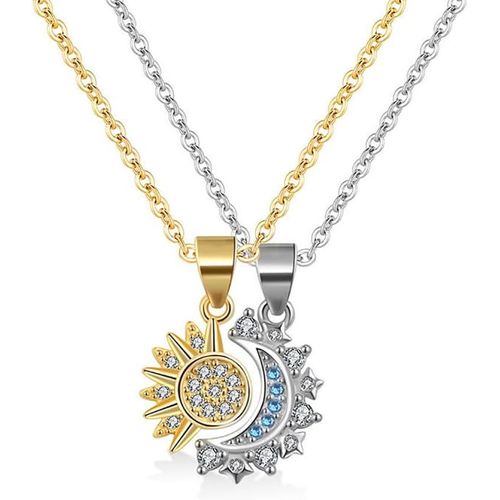 Kal-Collier Couple Soleil Et Lune Cadeau Pour Couple Collier Fantaisie Pour Les Couples Et Les Meilleurs Amis