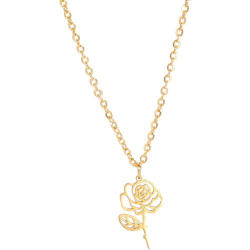 Kal-Collier De Fleur Du Mois De Naissance En Acier Inoxydable - Pendentif Pour 12 Mois De Naissance - Bijoux De Meilleur Ami Pour Femme Et Fille