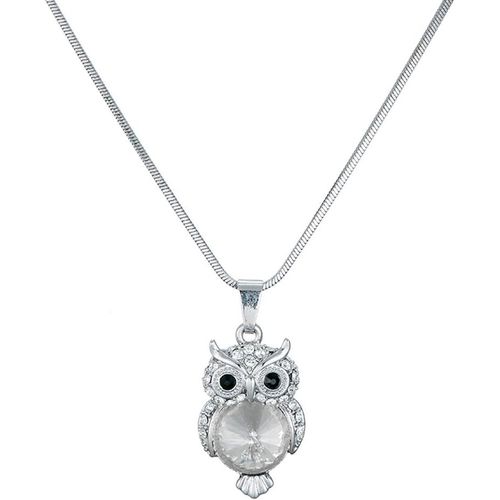 Kal-Mode Collier Ras Du Cou Mignon Hibou Pendentif Collier Or Et Argent Longue Chaîne Collier Pour Femmes Filles Avec Cz Cristal