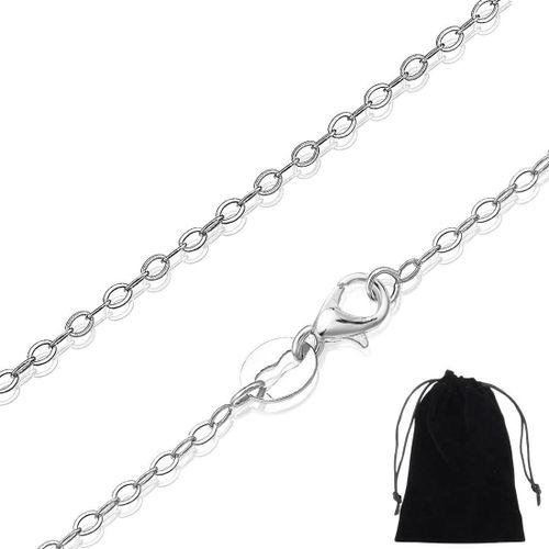 Kal-Bijoux Argent 925 Fine Chaîne 1 Mm,Avec Fermoir Mousqueton,Collier Femme Argent Disponible Dans 45 Cm,Chaîne En Argent 925 Sans Pendentif