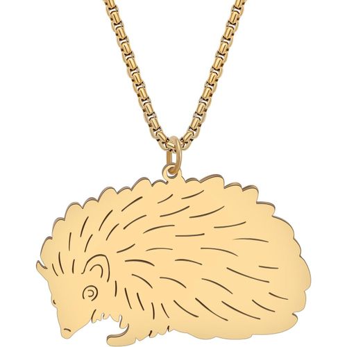 Kal-Collier En Acier Inoxydable Hérisson En Fourrure Chaine Or 18k Pendentif Charms Cadeaux Pour Femmes Filles Bijoux De Mode