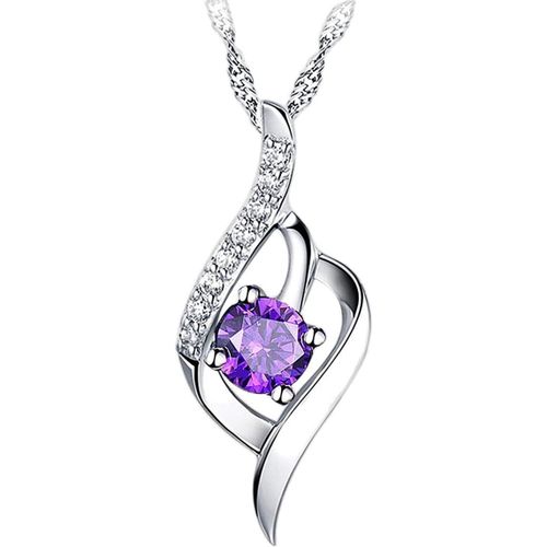 Kal-Collier Pendentif S925 En Argent Sterling Avec Pendentif Zircone Cubique