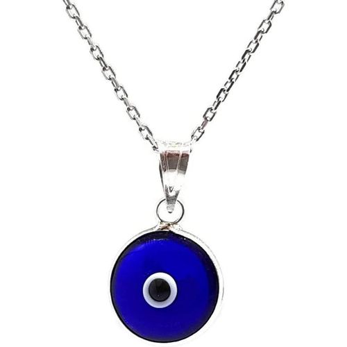 Kal-By Dalia ¿ Collier En Argent Sterling 925 Avec ?il En Cristal Bleu Pour Bonne Chance ¿ Chaîne De 40 À 45 Cm De Long Pour Noël, Mariage, Saint-Valentin
